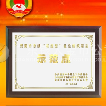 2015年3月：中共貴陽市委表彰先進(jìn)獎(jiǎng)牌高檔鈦金獎(jiǎng)牌定制