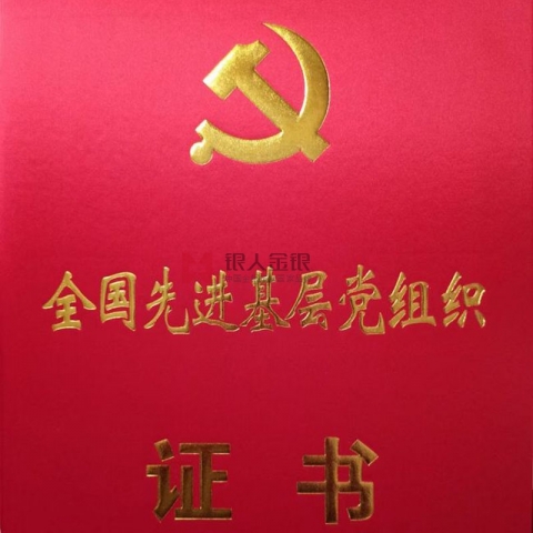 全國兩優(yōu)一先獎(jiǎng)牌獎(jiǎng)?wù)伦C書先進(jìn)基層黨組織榮譽(yù)證書